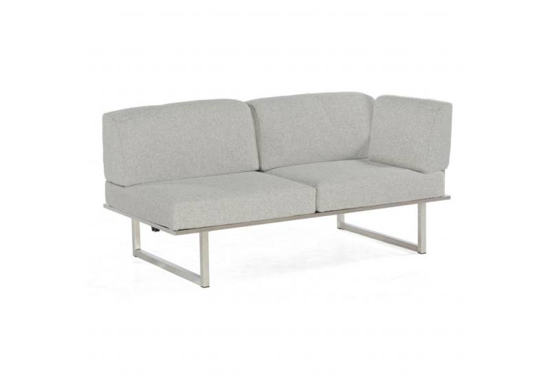 SonnenPartner Loungesofa Sonnenpartner Lounge-Eckmodul 2-Sitzer rechts Lotus Edelstahl mit von SonnenPartner