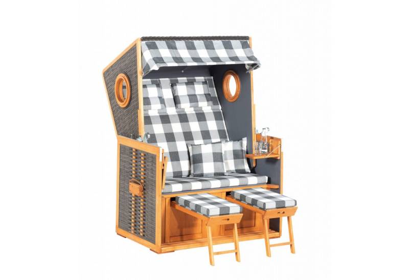 SonnenPartner Strandkorb Sonnenpartner Rustikal 110 Z Bullauge 2-Sitzer Strandkorb von SonnenPartner