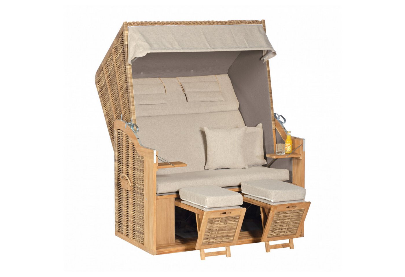 SonnenPartner Strandkorb Sonnenpartner Strandkorb Rustikal 34 Z Teak XL Stoff Nr. 1238 von SonnenPartner