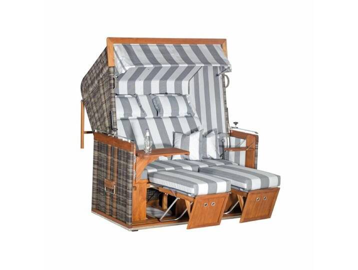 Sonnenpartner Präsident Teak XL Strandkorb, Rundgeflecht Cappuccinooptik, Dessin 121 Sonnenpartner Präsident Teak XL Strandkorb, Rundgeflecht Cappuccinooptik, Dessin 121 von SonnenPartner