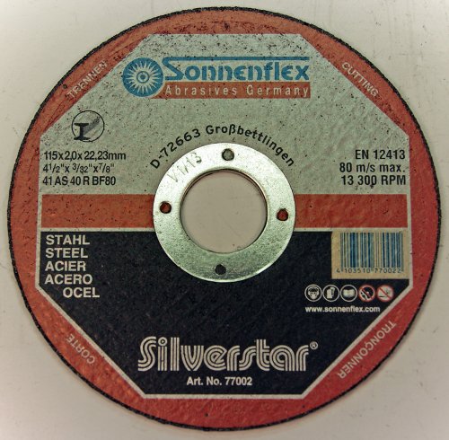 Sonnenflex Silverstar Trennschleifscheiben für Stahl Verpackungseinheit 1 / 115 x 2 x 22,23 mm, AS 40 R BF Sonnenflex Silverstar Trennschleifscheiben für Stahl Verpackungseinheit 1 / 115 x 2 x 22,23 mm, AS 40 R BF von Sonnenflex