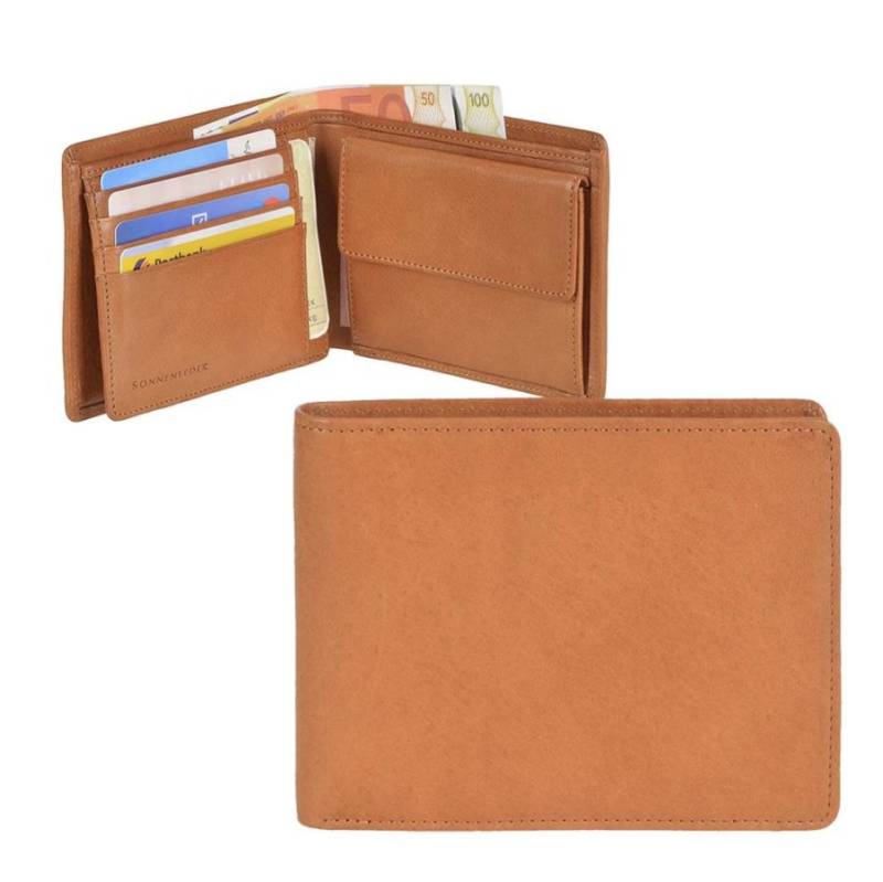 Portemonnaie Herren Leder hochwertig naturbraun Sonnenleder "Main" 12x9cm von Sonnenleder