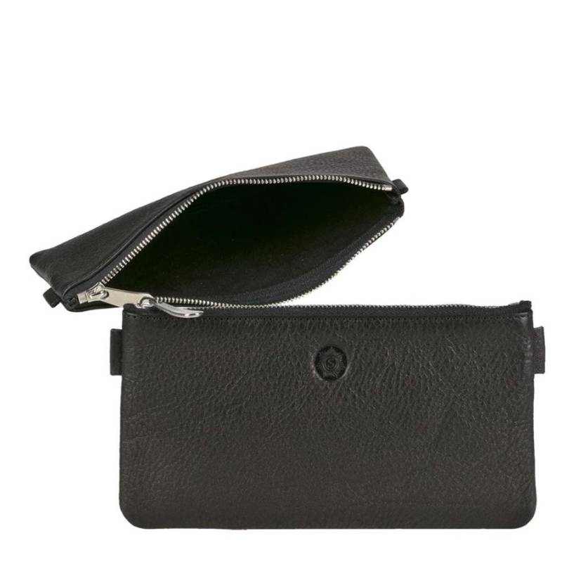 Stiftemäppchen Leder 19x6cm flach "Busch" schwarz Sonnenleder von Sonnenleder