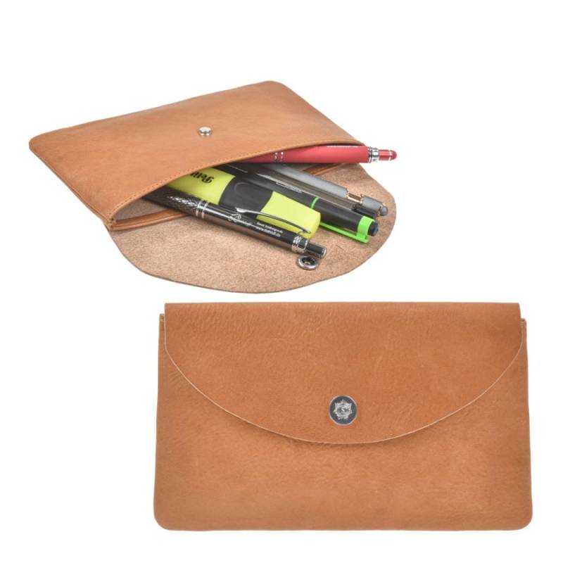 Stiftemäppchen Leder 18x11cm flach "Hempel" naturbraun Sonnenleder von Sonnenleder