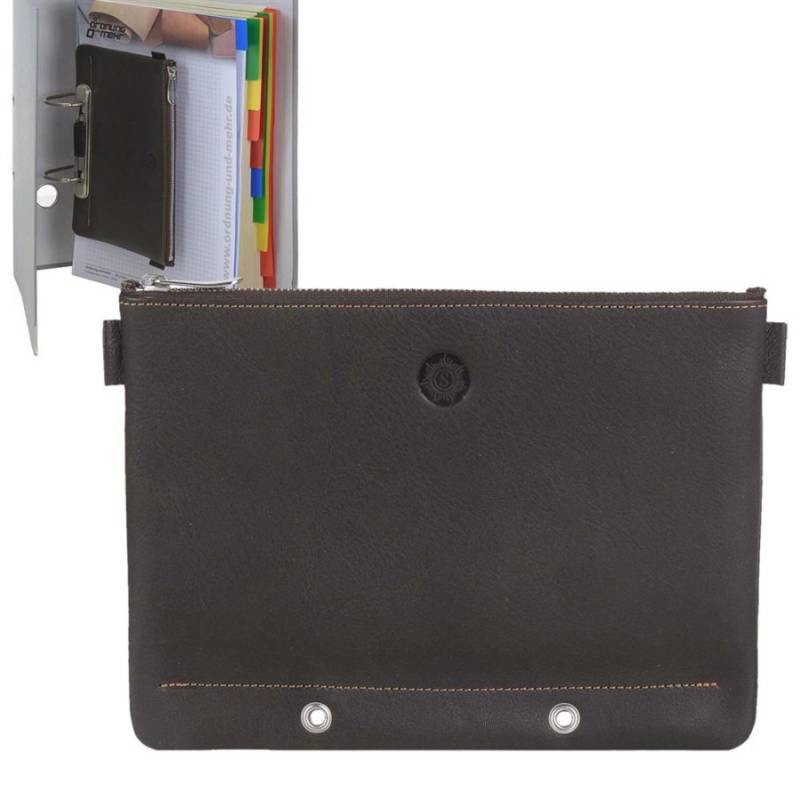 Stiftemäppchen Leder 21x15cm flach zum Abheften "Brentano" mocca Sonnenleder von Sonnenleder
