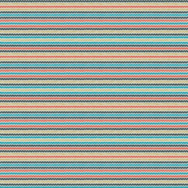 Stoff Meterware Kollektion IN&OUT Boaventura mehrfarbig rot-türkis von Sonnenmax GmbH