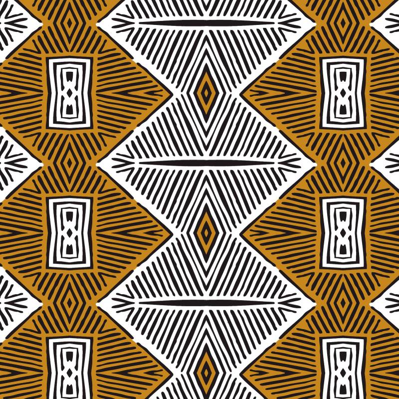 Stoff Meterware Kollektion IN&OUT Morogoro mehrfarbig orange-weiss-schwarz von Sonnenmax GmbH