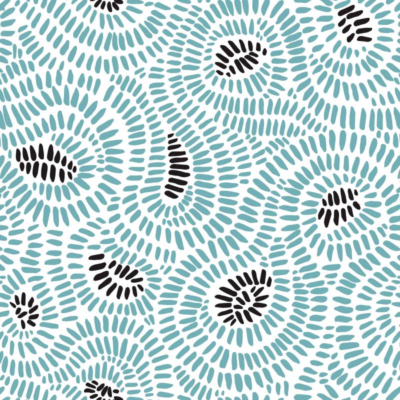 Stoff Meterware Kollektion IN&OUT Sansibar mehrfarbig türkis-schwarz von Sonnenmax GmbH