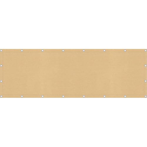 Sonnenmax® Balkon Sichtschutz wetterfest als Balkonumrandung oder Balkonumspannung (85x700cm, Einfarbig Sahara) von Sonnenmax