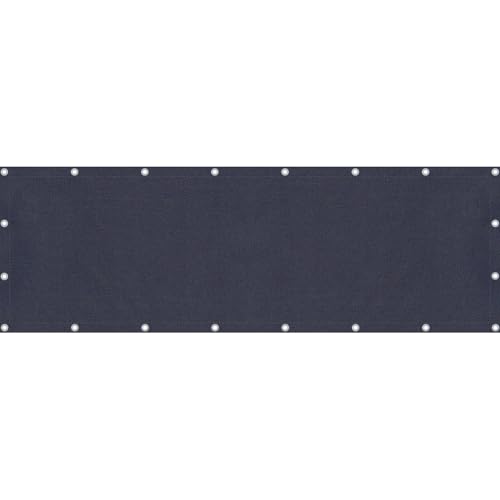 Sonnenmax® Balkon Sichtschutz [wetterfest] als Balkonumrandung oder Balkonumspannung mit Edelstahlösen [über 20 Farben und Muster] (90x600cm, Einfarbig anthrazit) von Sonnenmax