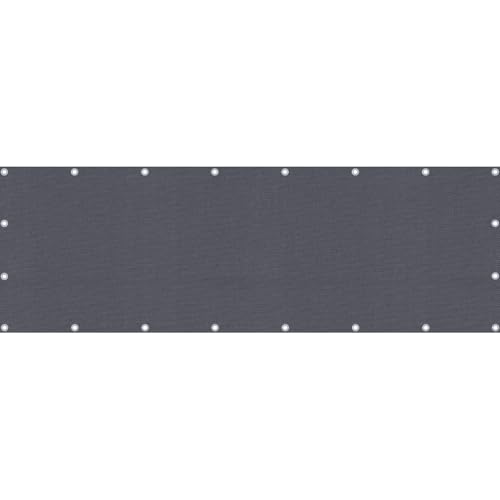 Sonnenmax® Balkon Sichtschutz [wetterfest] als Balkonumrandung oder Balkonumspannung mit Edelstahlösen [über 20 Farben und Muster] (90x650cm, Einfarbig Graphit) von Sonnenmax