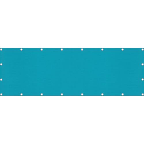 Sonnenmax® Balkon Sichtschutz [wetterfest] als Balkonumrandung oder Balkonumspannung mit Edelstahlösen [über 20 Farben und Muster] (90x800cm, Einfarbig Aqua Blue) von Sonnenmax