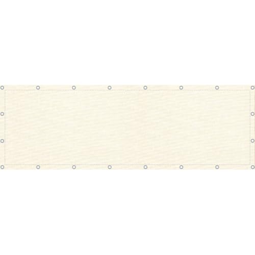 Sonnenmax® Balkon Sichtschutz [wetterfest] als Balkonumrandung oder Balkonumspannung mit Edelstahlösen [über 20 Farben und Muster] (90x800cm, Einfarbig Perlmutt) von Sonnenmax