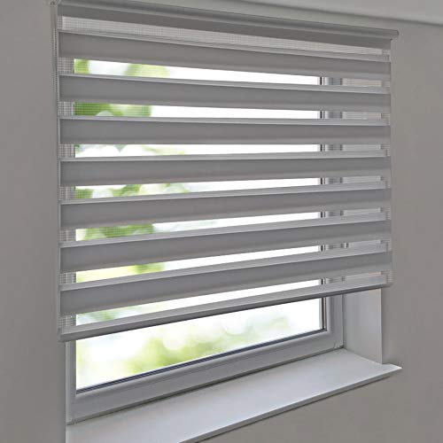 Doppelrollo Premium 120 x 180 cm hellgrau - Duorollo Vario Seitenzug zum Anschrauben freihängend für Wandmontage und Deckenmontage - inkl. Metallträger Doppelrollo Premium 120 x 180 cm hellgrau - Duorollo Vario Seitenzug zum Anschrauben freihängend für Wandmontage und Deckenmontage - inkl. Metallträger von Sonnenschutz-HH