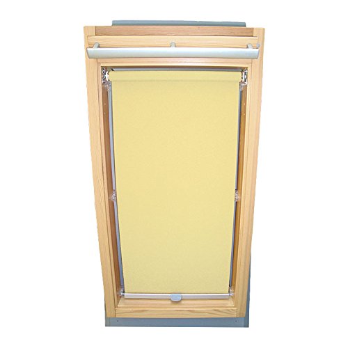 Hochwertiges Sichtschutzrollo Rollo für Velux RHL-EP GGL,GPL,GHL,GTL 306 hellgelb-creme // Sichtschutzrollo/Sichtschutz-Rollo/Fensterrollo von Sonnenschutz-HH