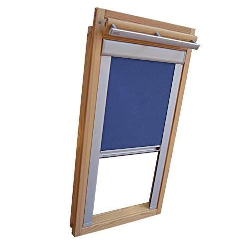 Hochwertiges Verdunkelungsrollo Rollo mit Seitenschienen für Velux DKL-EP GGL,GPL,GHL,GTL 204 Mittelblau // Verdunkelungsrollo/Verdunkelungs-Rollo/Fensterrollo von Sonnenschutz-HH