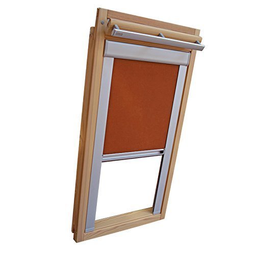 Hochwertiges Verdunkelungsrollo Rollo mit Seitenschienen für Velux DKL-EP GGL,GPL,GHL,GTL M06 terracotta // Verdunkelungsrollo/Verdunkelungs-Rollo/Fensterrollo von Sonnenschutz-HH