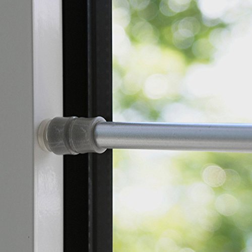 Klemmfix Klemmstange Flex 60-90 cm ausdrehbar für Tür Fenster Gardinenstange ohne Bohren silber - chrom matt von Sonnenschutz-HH