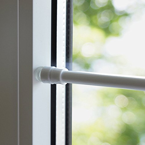 Klemmfix Klemmstange für Fenster Tür Gardine Länge 40-60 cm ausziehbar Scheibenstange ohne Kleben - weiß von Sonnenschutz-HH