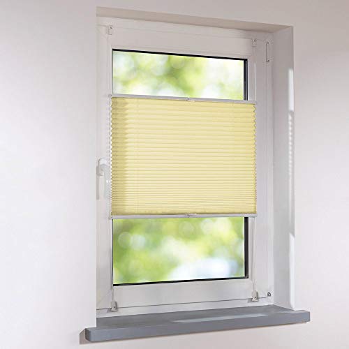 Plissee Klemmfix Faltstore UNIVERSAL Faltrollo ohne Bohren - 50 x 180 cm - apricot von Sonnenschutz-HH
