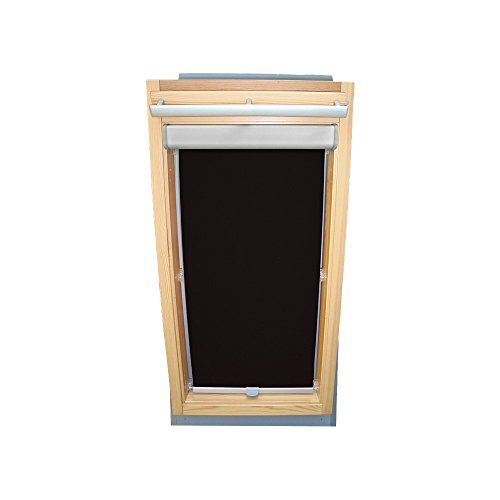 Rollo für VELUX Dachfenster Abdunkelungsrollo Komfort Premium für TYP GGL/GPL - 610 oder S10 - Farbe schwarz - mit BLENDE und Haltekrallen - KLICK Montage von Sonnenschutz-HH