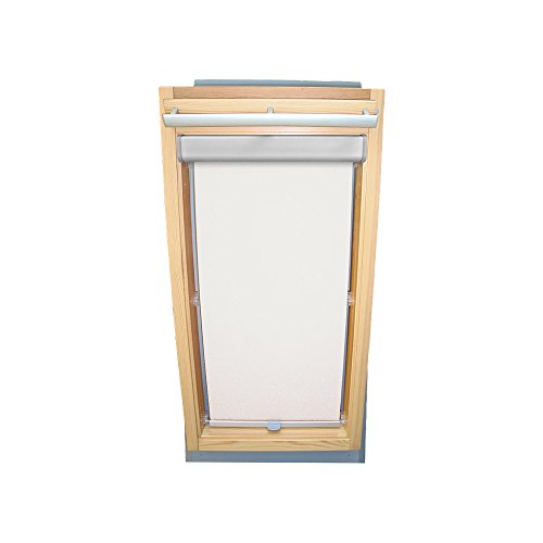 Rollo für VELUX Dachfenster Abdunkelungsrollo Komfort Premium für TYP VL Y/VU Y/VKU - Y45 - Farbe weiss - mit BLENDE und Haltekrallen - KLICK Montage von Sonnenschutz-HH