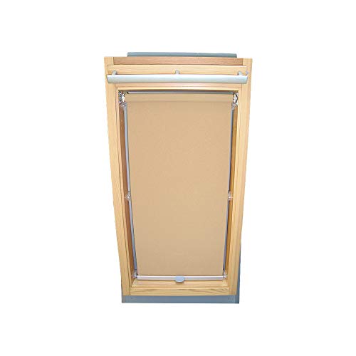 Rollo für VELUX Dachfenster Abdunkelungsrollo für TYP GGL/GPL/GGU/GPU - CK06 - Farbe beige-karamell - mit Haltekrallen von Sonnenschutz-HH