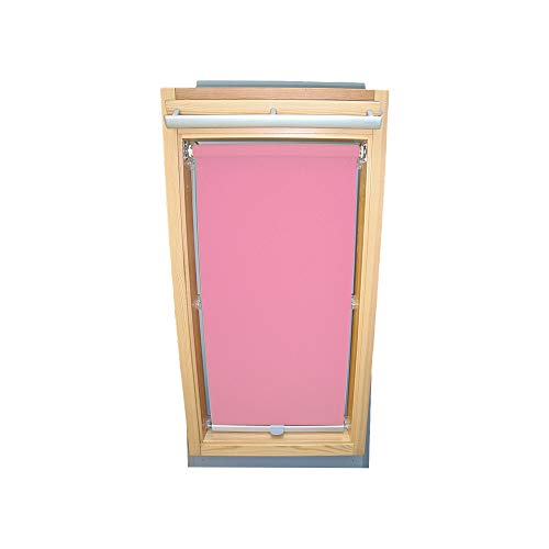 Rollo für VELUX Dachfenster Abdunkelungsrollo für TYP GGL/GPL/GGU/GPU - SK04 - Farbe rosa - mit Haltekrallen von Sonnenschutz-HH