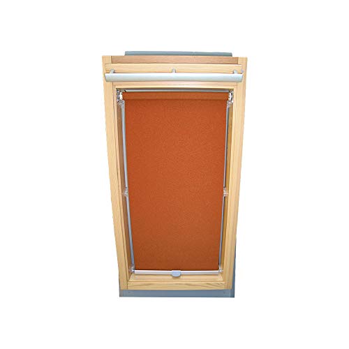 Rollo für VELUX Dachfenster Abdunkelungsrollo für TYP GGL/GPL/GHL - 102 - Farbe terracotta - mit Haltekrallen von Sonnenschutz-HH