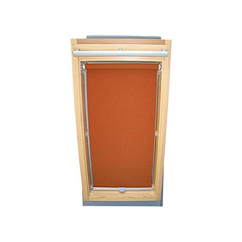 Rollo für VELUX Dachfenster Sichtschutzrollo für TYP GGL/GPL/GGU/GPU - F06 - Farbe terracotta - mit Haltekrallen von Sonnenschutz-HH