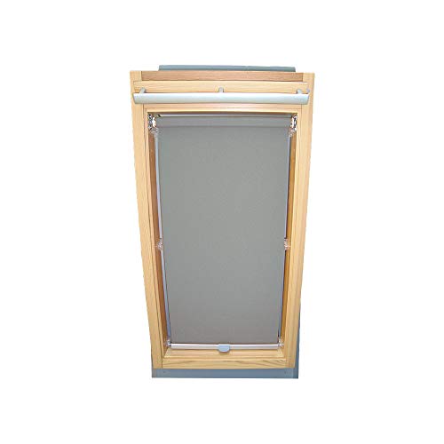 Rollo für VELUX Dachfenster Sichtschutzrollo für TYP GGU/GPU - M06 - Farbe grau - mit Haltekrallen von Sonnenschutz-HH