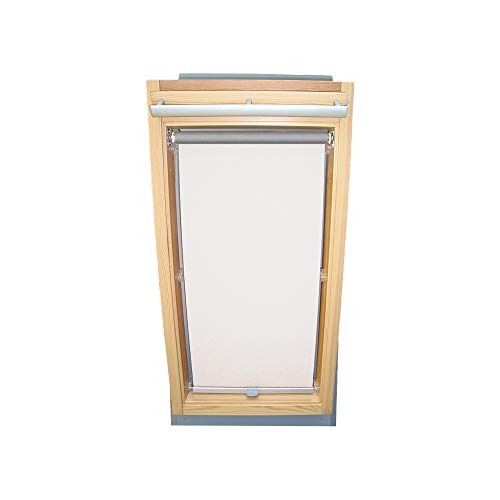 Rollo für VELUX Dachfenster THERMO Alu-Rückseite Dachfensterrollo für TYP GGL/GPL/GGU/GPU - F06 - Farbe Weiß - mit Haltekrallen von Sonnenschutz-HH