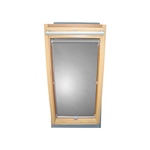 Rollo für VELUX Dachfenster THERMO Alu-Rückseite Dachfensterrollo für TYP GGL/GPL - 606 oder S06 - Farbe Silber-Grau - mit Haltekrallen von Sonnenschutz-HH