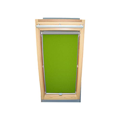 Rollo für VELUX Dachfenster THERMO Alu-Rückseite Dachfensterrollo für TYP VL/VG/VX - 047 Typ II - Baujahr bis März 1983 - Farbe Limone - mit Haltekrallen von Sonnenschutz-HH