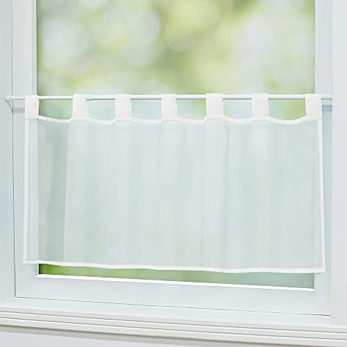 Scheibengardine Bistrogardine Cafehausgardine für Vitragestange oder Klemmstange - Stoff Voile Uni transparente Gardine Stores Breite 120 x 60 cm Höhe - Farbe weiß Scheibengardine Bistrogardine Cafehausgardine für Vitragestange oder Klemmstange - Stoff Voile Uni transparente Gardine Stores Breite 120 x 60 cm Höhe - Farbe weiß von Sonnenschutz-HH