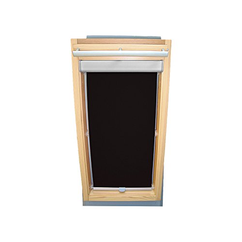 Sichtschutz-Rollo für VELUX Dachfenster für TYP GGL/GPL/GHL - 104 - Farbe schwarz - mit BLENDE und Haltekrallen - KLICK Montage von Sonnenschutz-HH