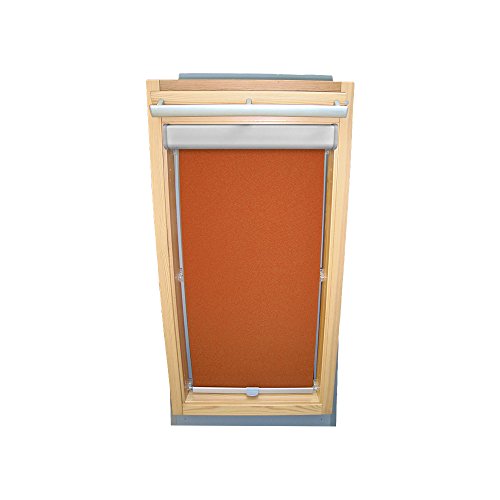 Sichtschutz-Rollo für VELUX Dachfenster für TYP GGL/GPL - 306 oder M06 - Farbe terracotta - mit BLENDE und Haltekrallen - KLICK Montage von Sonnenschutz-HH