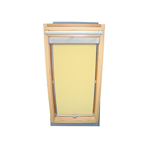 Sichtschutz-Rollo für VELUX Dachfenster für TYP GGL/GPL - 808 oder U08 - Farbe hellgelb-creme - mit BLENDE und Haltekrallen - KLICK Montage Sichtschutz-Rollo für VELUX Dachfenster für TYP GGL/GPL - 808 oder U08 - Farbe hellgelb-creme - mit BLENDE und Haltekrallen - KLICK Montage von Sonnenschutz-HH