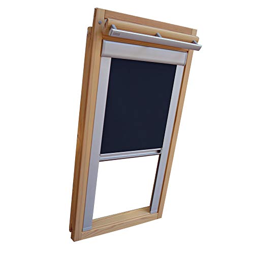 Sichtschutz-Rollo für VELUX Dachfenster für TYP GGU/GPU - 308 - Farbe dunkelblau - mit Aluminium Seitenschienen von Sonnenschutz-HH