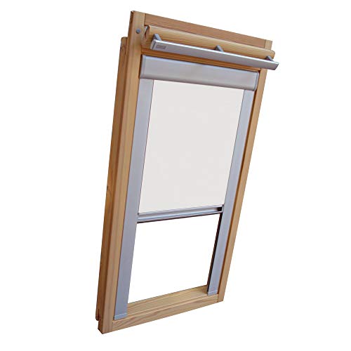 Sichtschutz-Rollo für VELUX Dachfenster für TYP VL Y/VU Y/VKU - Y33 - Farbe weiss - mit Aluminium Seitenschienen von Sonnenschutz-HH