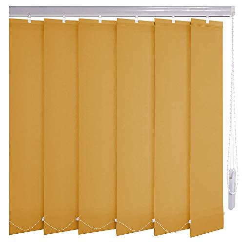 Sonnenschutz-HH® - Lamellenvorhang sonnengelb lichtdurchlässig - Breite 220 cm x 220 cm Höhe - Lamellenbreite 127mm Vertikaljalousie Vertikalanlage Schiebevorhang von Sonnenschutz-HH