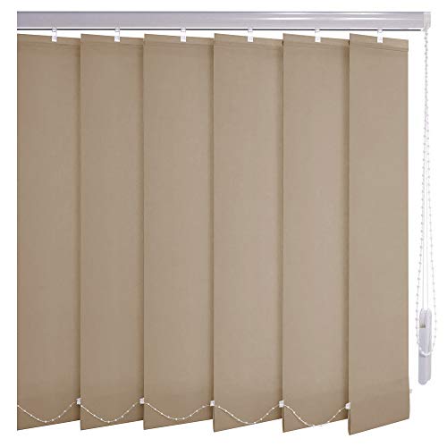 Sonnenschutz-HH® - Lamellenvorhang beige lichtdurchlässig - Breite 185 cm x 240 cm Höhe - Lamellenbreite 127mm Vertikaljalousie Vertikalanlage Schiebevorhang von Sonnenschutz-HH