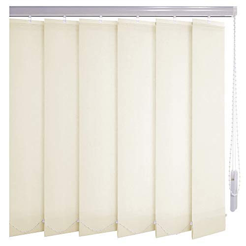 Sonnenschutz-HH® - Lamellenvorhang creme lichtdurchlässig - Breite 205 cm x 120 cm Höhe - Lamellenbreite 127mm Vertikaljalousie Vertikalanlage Schiebevorhang von Sonnenschutz-HH