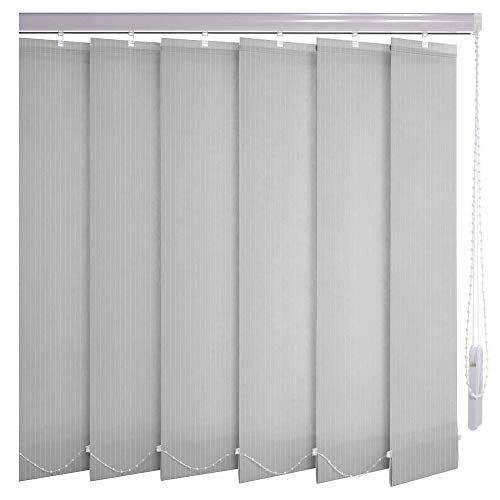 Sonnenschutz-HH® - Lamellenvorhang grau Leinenoptik mit Streifen lichtdurchlässig - Breite 300 cm x 70 cm Höhe - Lamellenbreite 127mm Vertikaljalousie Vertikalanlage Schiebevorhang von Sonnenschutz-HH