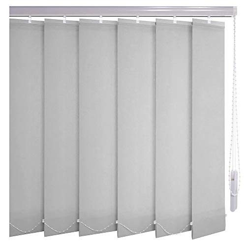 Sonnenschutz-HH® - Lamellenvorhang grau lichtdurchlässig - Breite 200 cm x 190 cm Höhe - Lamellenbreite 127mm Vertikaljalousie Vertikalanlage Schiebevorhang von Sonnenschutz-HH