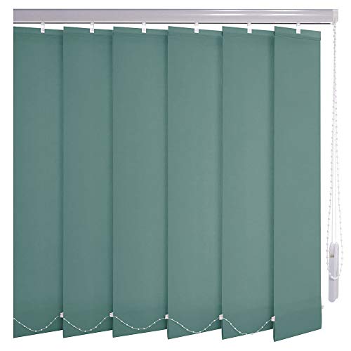 Sonnenschutz-HH® - Lamellenvorhang mint - Breite 235 cm x 120 cm Höhe - Office Verdunkelungslamellen für Bildschirmarbeitsplätze Lamellenbreite 127mm Vertikaljalousie Vertikalanlage von Sonnenschutz-HH