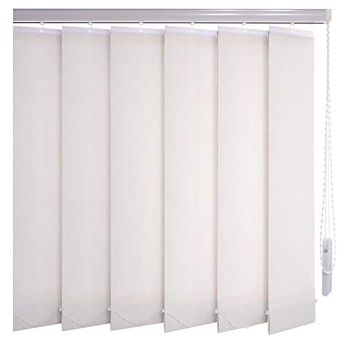 Sonnenschutz-HH® - Lamellenvorhang weiß - Breite 320 cm x 140 cm Höhe - Office Verdunkelungslamellen für Bildschirmarbeitsplätze Lamellenbreite 127mm Vertikaljalousie Vertikalanlage von Sonnenschutz-HH