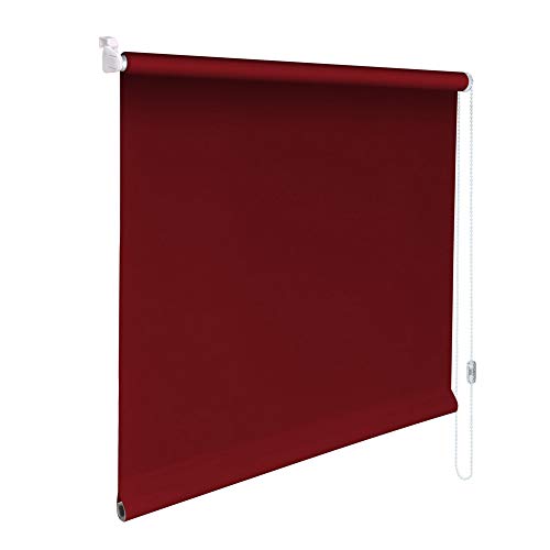 Sonnenschutz-HH® - Mini Sichtschutzrollo Minirollo Sonnenschutz Rollo KLEMMFIX Seitenzugrollo Kettenzugrollo inkl. Klemmträger ohne Bohren - Außenmaß Breite 120 x 180 cm Höhe - weinrot von Sonnenschutz-HH