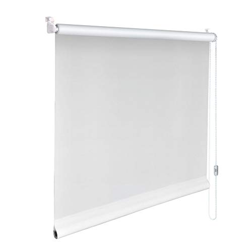 Sonnenschutz-HH® - Mini Sichtschutzrollo Minirollo Sonnenschutz Rollo KLEMMFIX Seitenzugrollo Kettenzugrollo inkl. Klemmträger ohne Bohren - Außenmaß Breite 45 x 80 cm Höhe - weiß von Sonnenschutz-HH