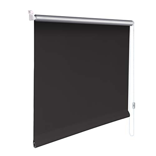 Sonnenschutz-HH® - Mini Thermo Verdunkelungsrollo Thermorollo Minirollo Rollo KLEMMFIX Seitenzugrollo Kettenzugrollo inkl. Klemmträger ohne Bohren - Außenmaß Breite 110 x 160 cm Höhe - dunkelgrau von Sonnenschutz-HH